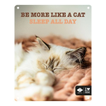 EBI D&D I LOVE HAPPY CATS kovová tabuľa: ,,Be more like a cat sleep all day
