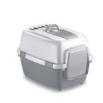STEFANPLAST WivaCat Praktická krytá mačacia toaleta s filtrom a lopatkou biela/sivá 55x40x40cm