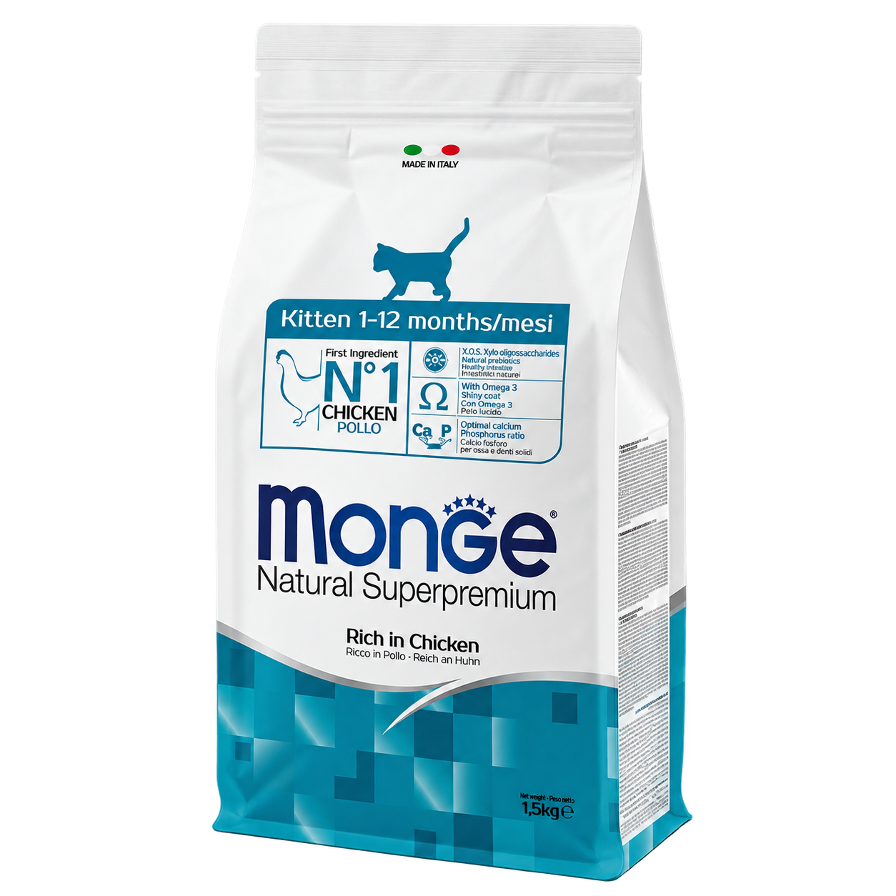 MONGE Natural Superpremium Kitten csirkehússal, 1,5 kg
