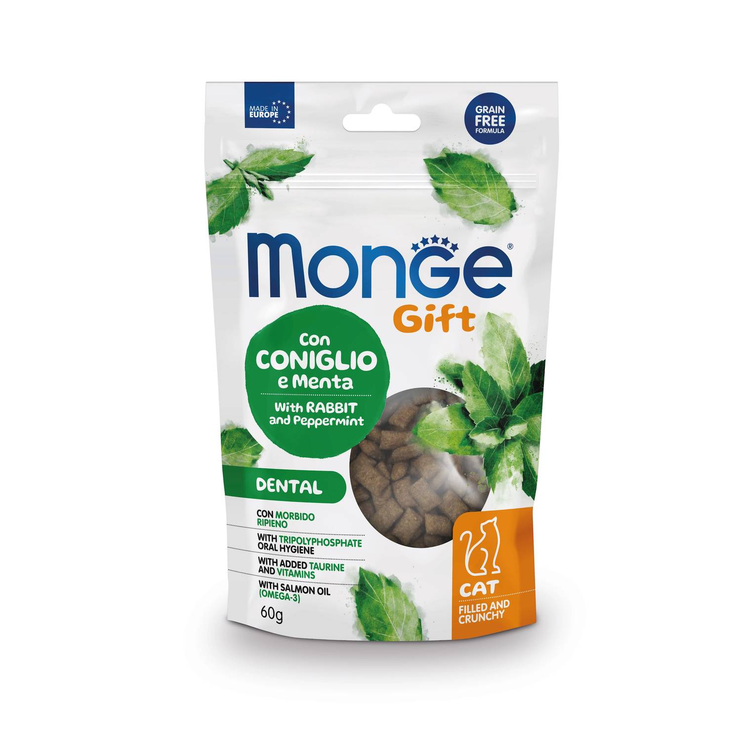MONGE GIFT mentás, ropogós, töltött jutalomfalataiban