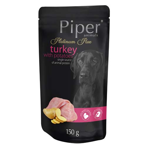 PIPER PLATINUM PURE 150g morka a zemiaky kapsička pre dospelých psov