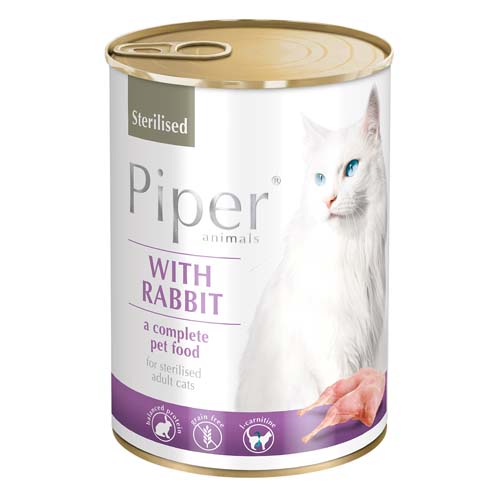 PIPER CAT STERILISED 400g králik konzerva pre sterilizované mačky