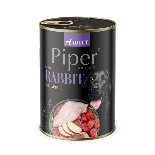 PIPER ADULT 400g konzerva pre dospelých psov - králik
