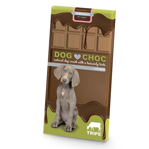 DUVO+ DOG CHOC Tripe 100g čokoláda pre psov bez cukru s držkami