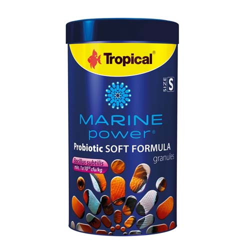 TROPICAL Marine Power Probiotic Soft Formula Size S - 250ml/150g krmivo vo forme potopených granúl s probiotikom Bacillus subtilis pre všežravé morské ryby