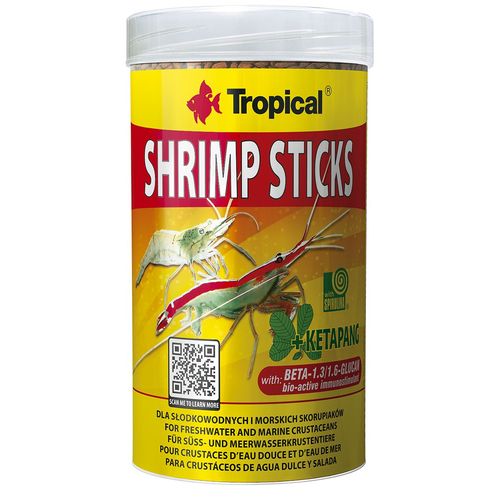 TROPICAL Shrimp Sticks 100ml/55g tyčinky pre sladkovodné a morské kerevety