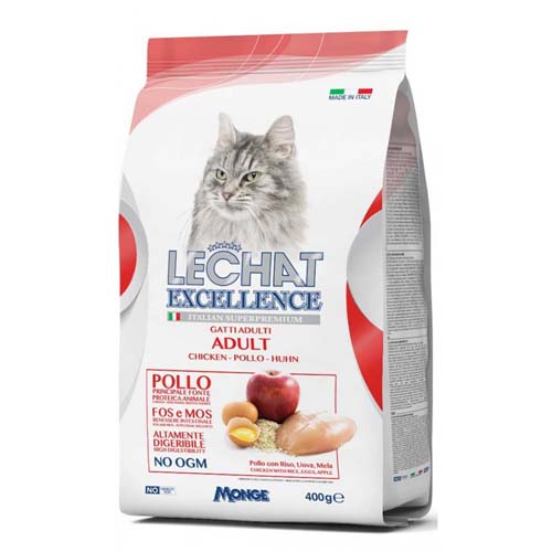 MONGE LECHAT EXCELLENCE ADULT Chicken 400g 33/14 superprémiové krmivo pre mačky