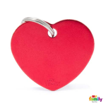 MF BIG HEART ALUMINUM RED 3,1x3,76 cm gravírovateľný prívesok