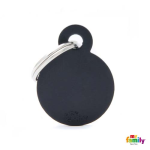 MF SMALL ROUND ALUMINUM BLACK 2,85x2,15 cm gravírovateľný prívesok