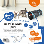 DUVO+ Hrací tunel pre mačky s loptou a zvončekom 50x25cm -modročierny