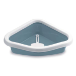 STEFANPLAST Sprint Corner white/steel blue 40x56x14cm rohová toaleta pre mačky